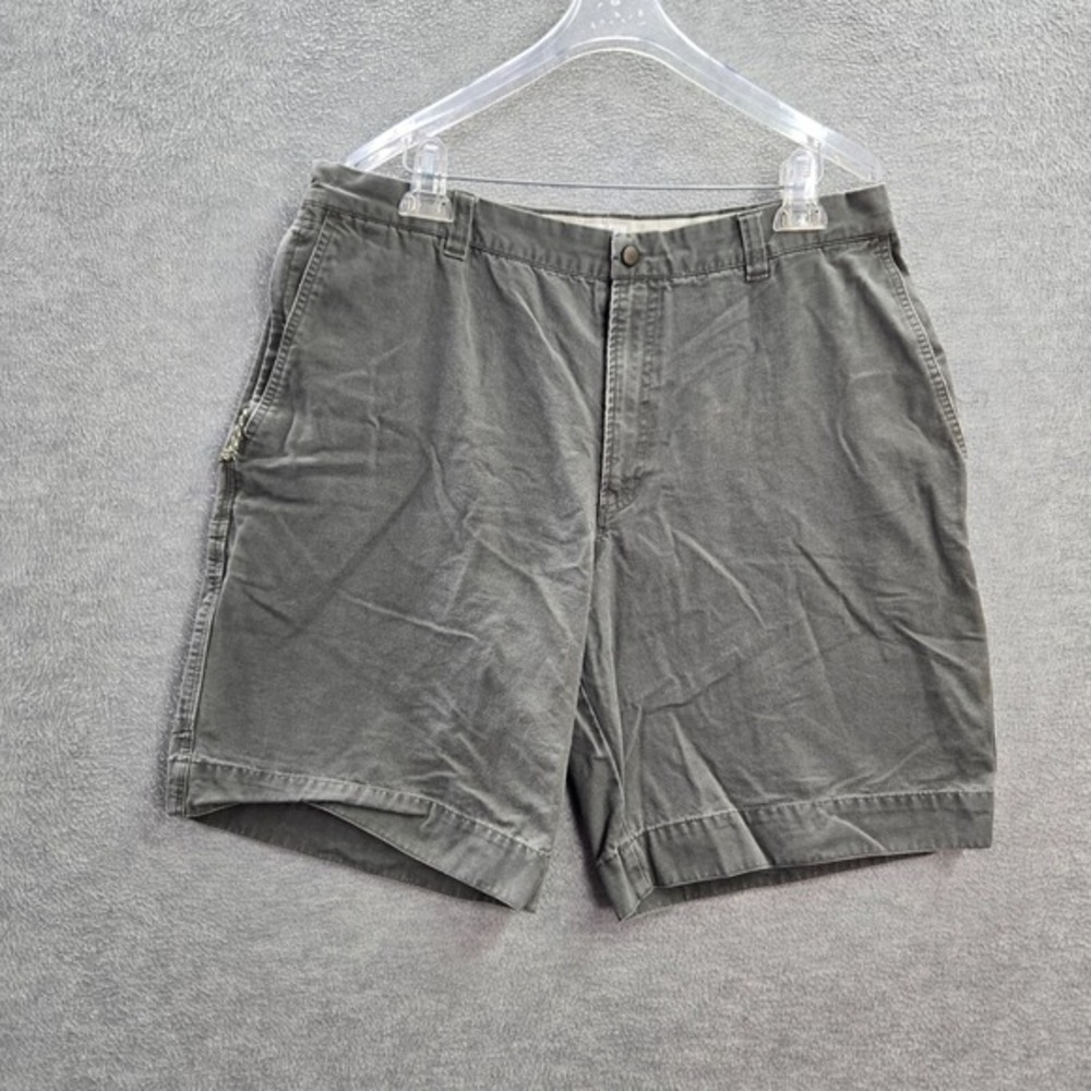 Columbia Men Shorts 38 Gray Chino Canvas Pockets High Rise Cotton 9 in Inseam